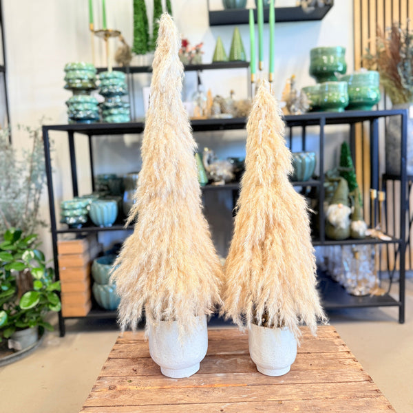 Pampas juletræ med glimmer – str. Large