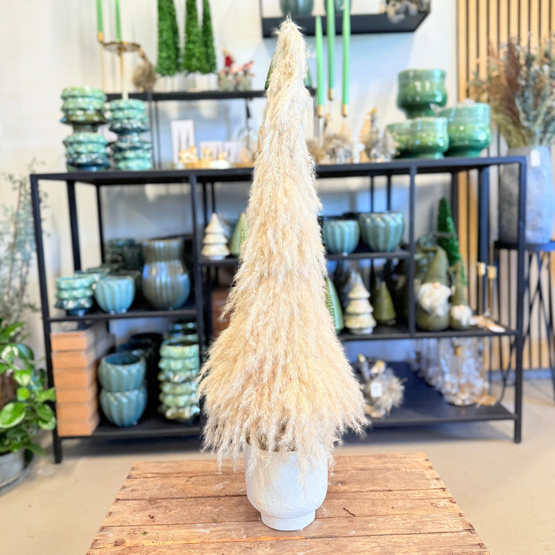 Pampas juletræ med glimmer – str. Large