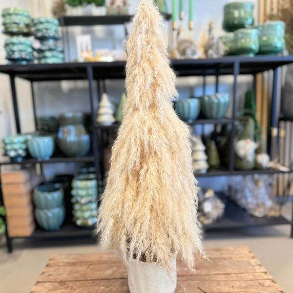 Pampas juletræ med glimmer – str. Small